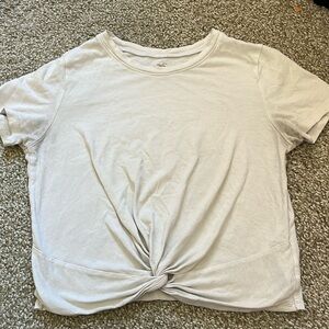 Hollister XS Women’s White Slightly Cropped Tee withh Tie Front (built-in)